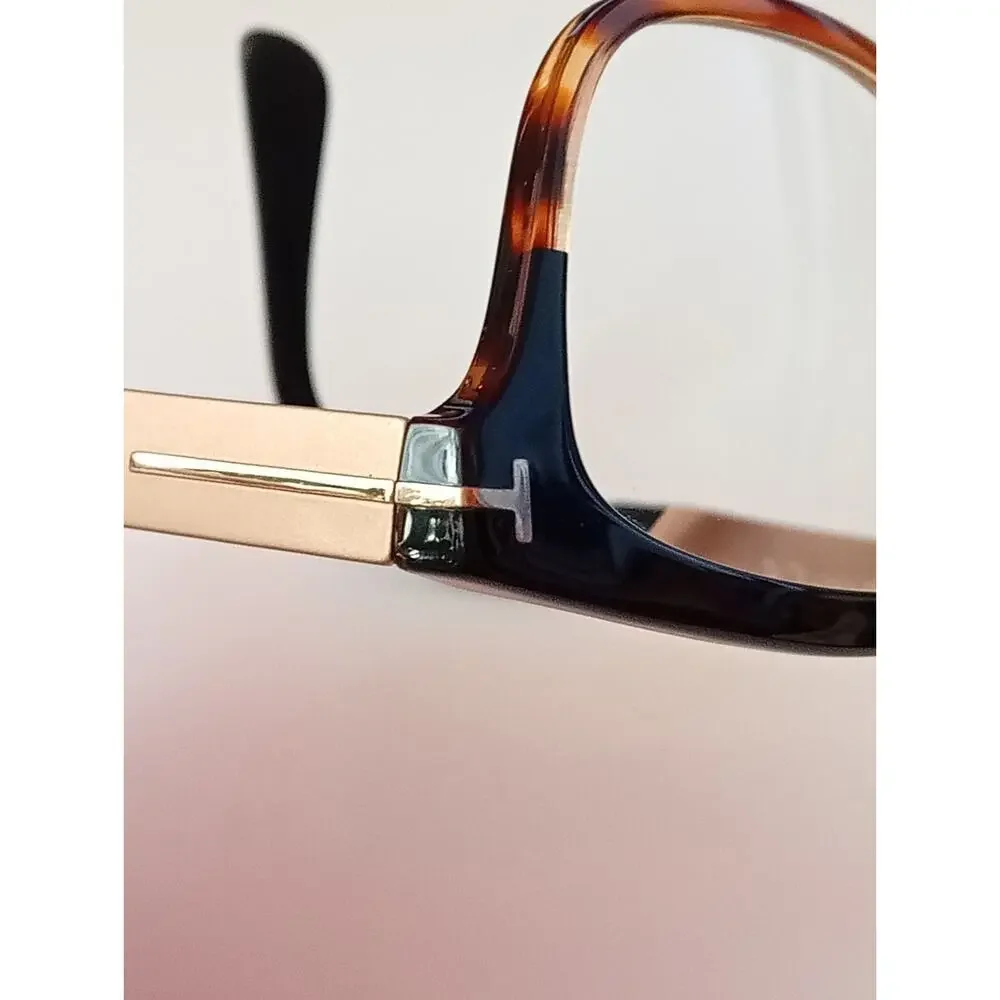 Tom Ford TF5372 005 Eyeglasses Black Tortoise Gold Cat Eye Frame 54-16-145 Italy